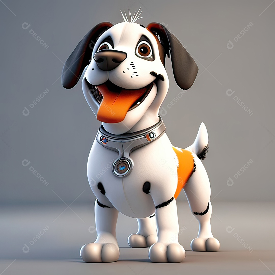 Mascote engraçado cão octano renderização generativa ai escala muito comprimida