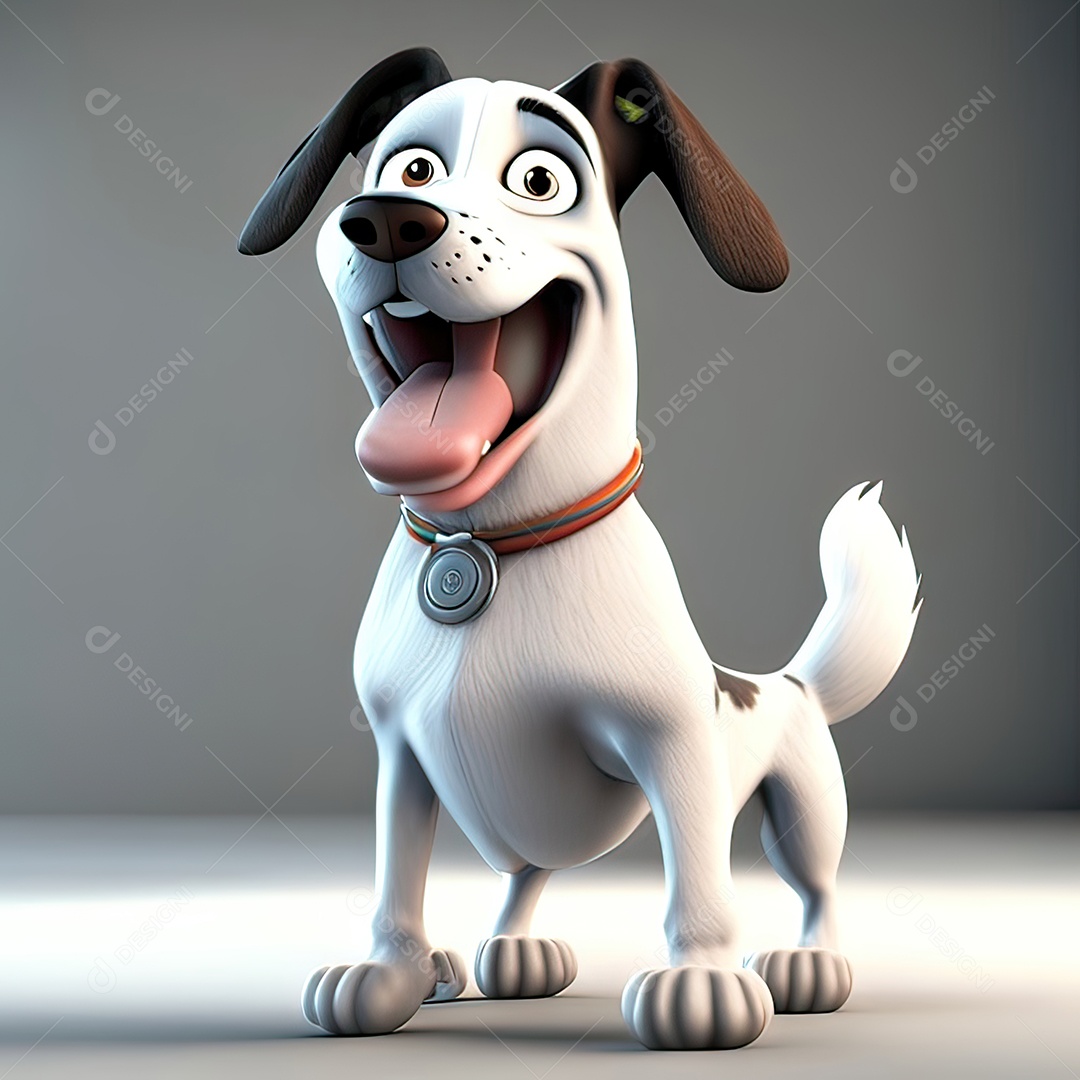 Mascote engraçado cão octano renderização