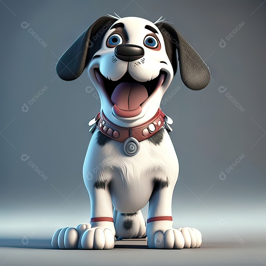 Mascote engraçado cão octano renderização generativa ai escala muito comprimida