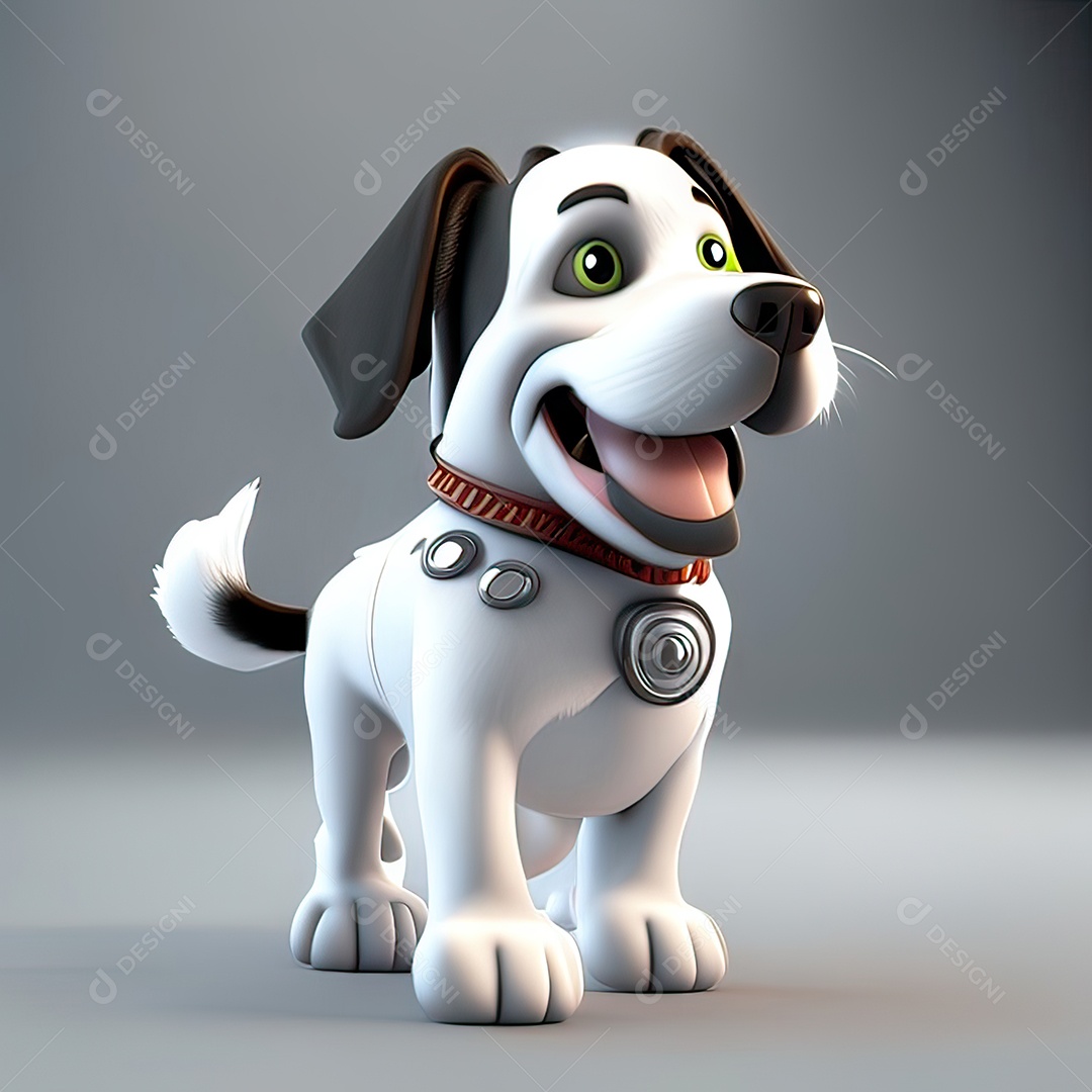 Mascote engraçado cão octano renderização generativa ai escala muito comprimida