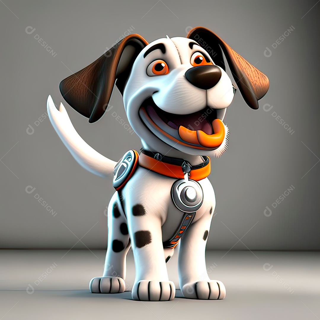 Mascote engraçado cão octano renderização generativa ai escala muito comprimida