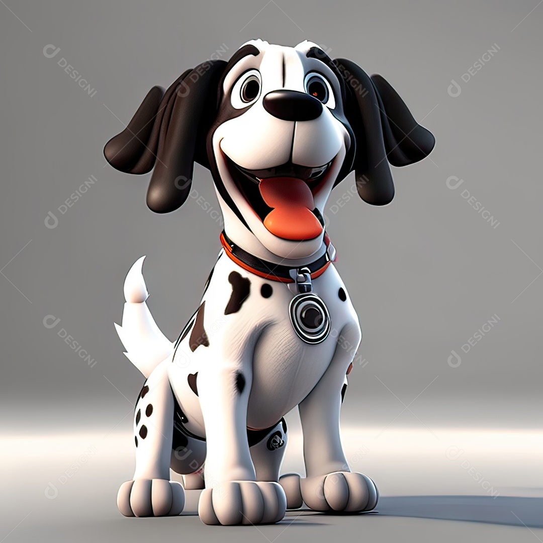 Mascote engraçado cão octano renderização generativa ai escala muito comprimida