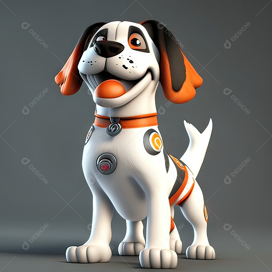 Mascote engraçado cão octano renderização generativa ai escala muito comprimida