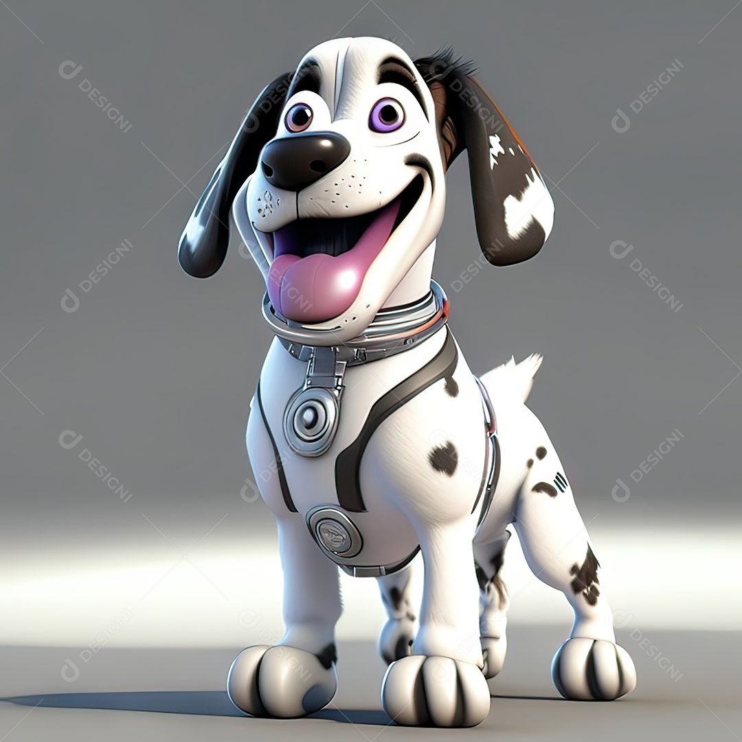Mascote engraçado cão octano renderização generativa ai escala muito comprimida