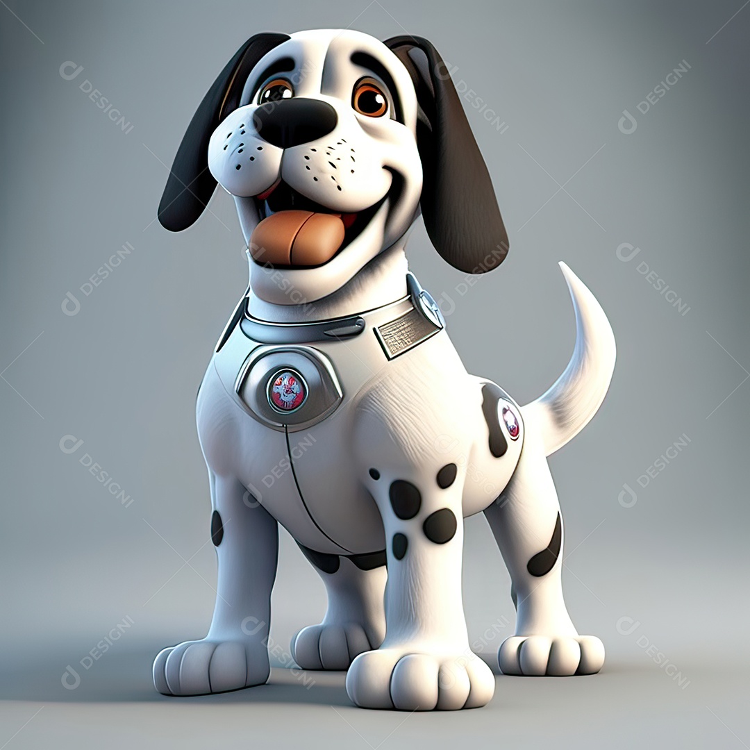 Mascote engraçado cão octano renderização generativa ai escala muito comprimida