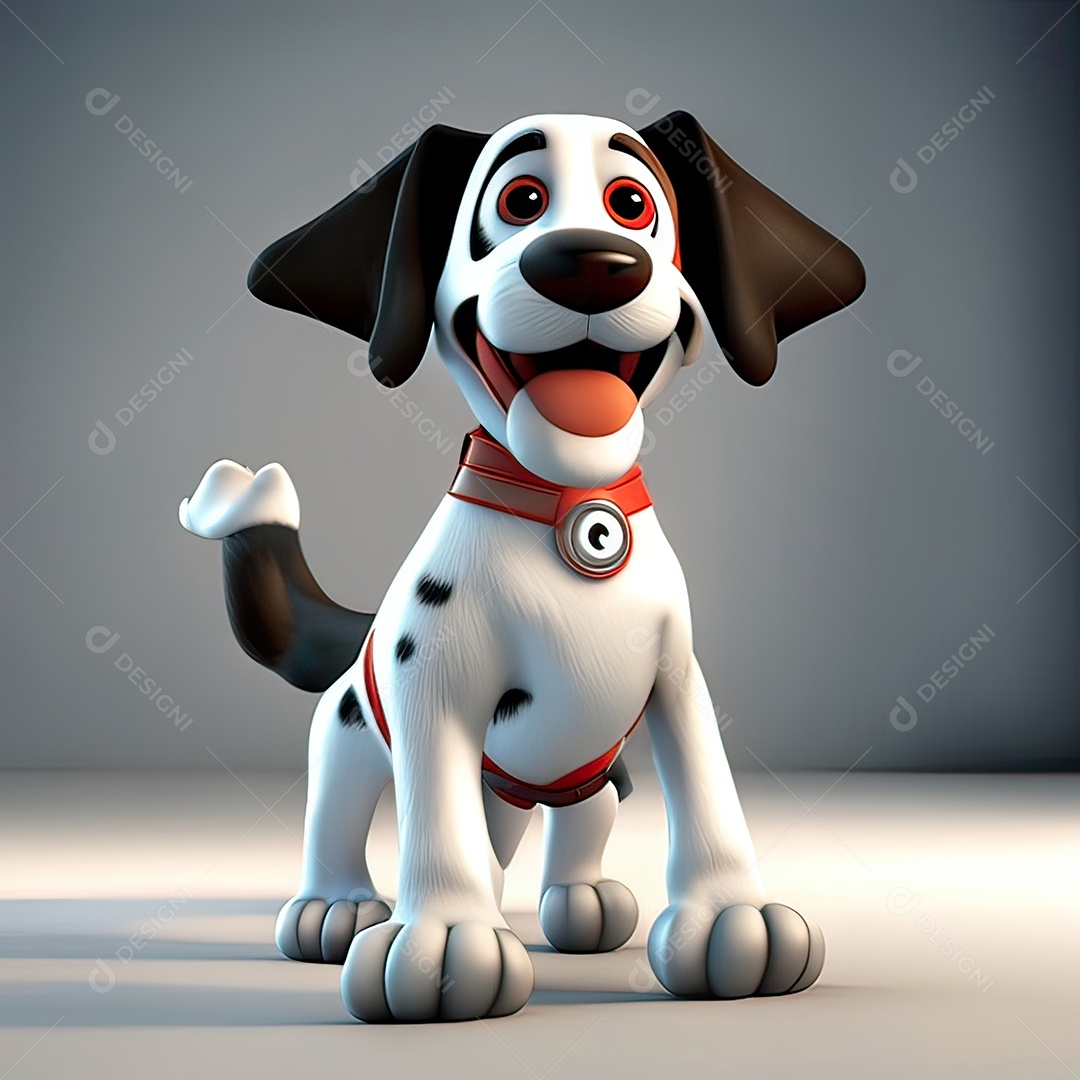 Mascote engraçado cão octano renderização generativa ai escala muito comprimida