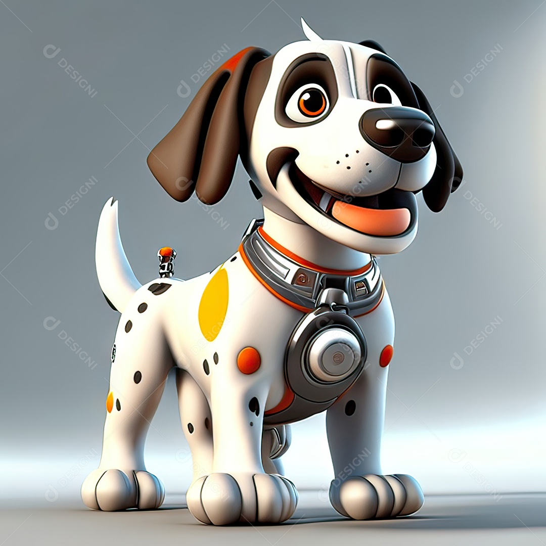 Mascote engraçado cão octano renderização generativa ai escala muito comprimida