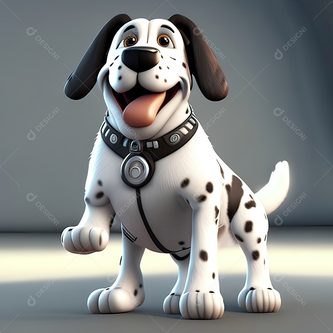 Mascote engraçado cão octano renderização generativa ai escala muito comprimida
