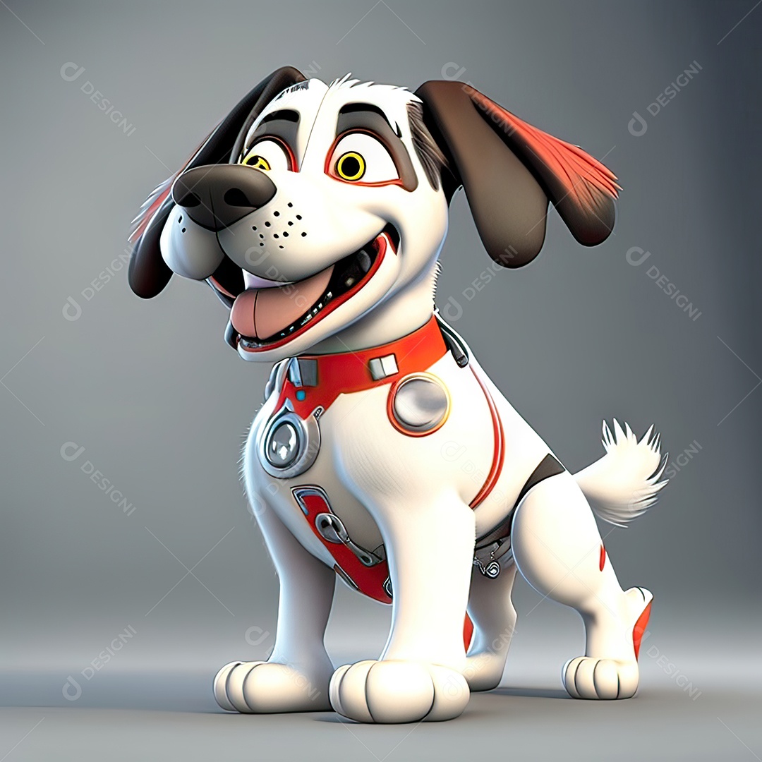 Mascote engraçado cão octano renderização generativa ai escala muito comprimida