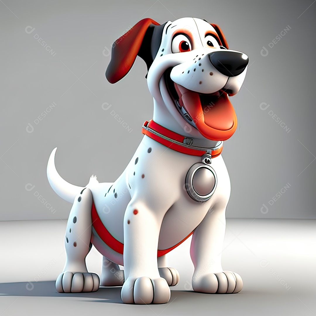 Mascote engraçado cão octano renderização generativa ai escala muito comprimida