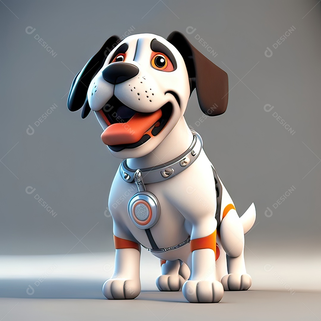 Mascote engraçado cão octano renderização generativa ai escala muito comprimida
