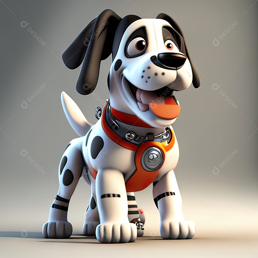Mascote engraçado cão octano renderização generativa ai escala muito comprimida