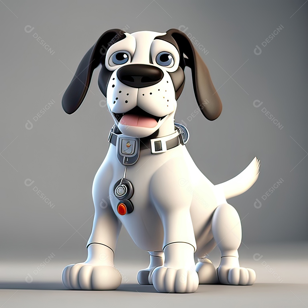 Mascote engraçado cão octano renderização generativa ai escala muito comprimida