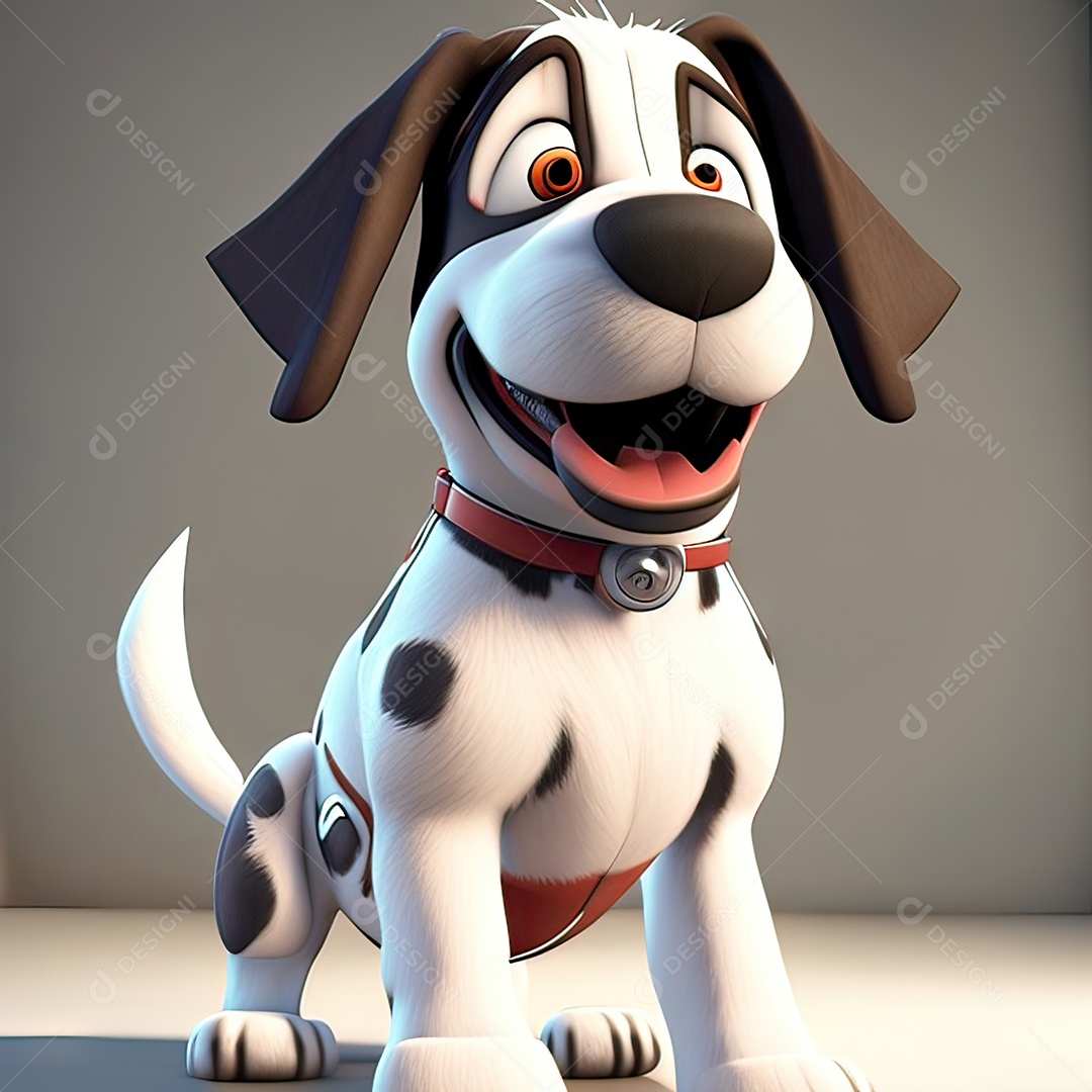 Mascote engraçado cão octano renderização generativa ai escala muito comprimida