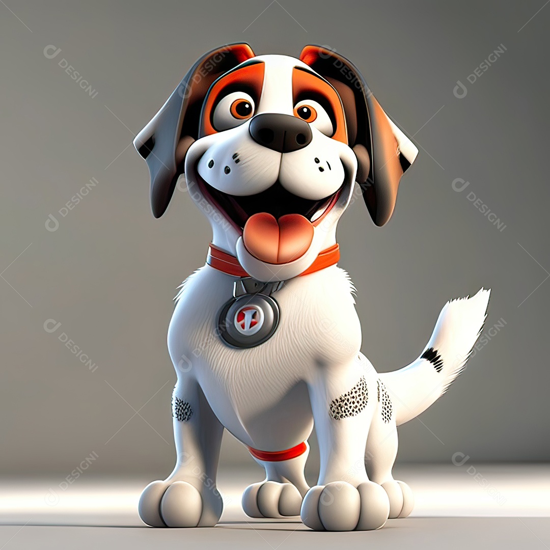 Mascote engraçado cão octano renderização generativa ai escala muito comprimida