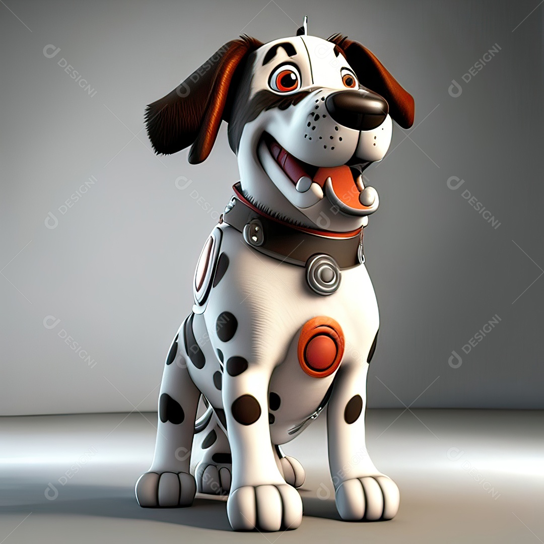 Mascote engraçado cão octano renderização generativa ai escala muito comprimida