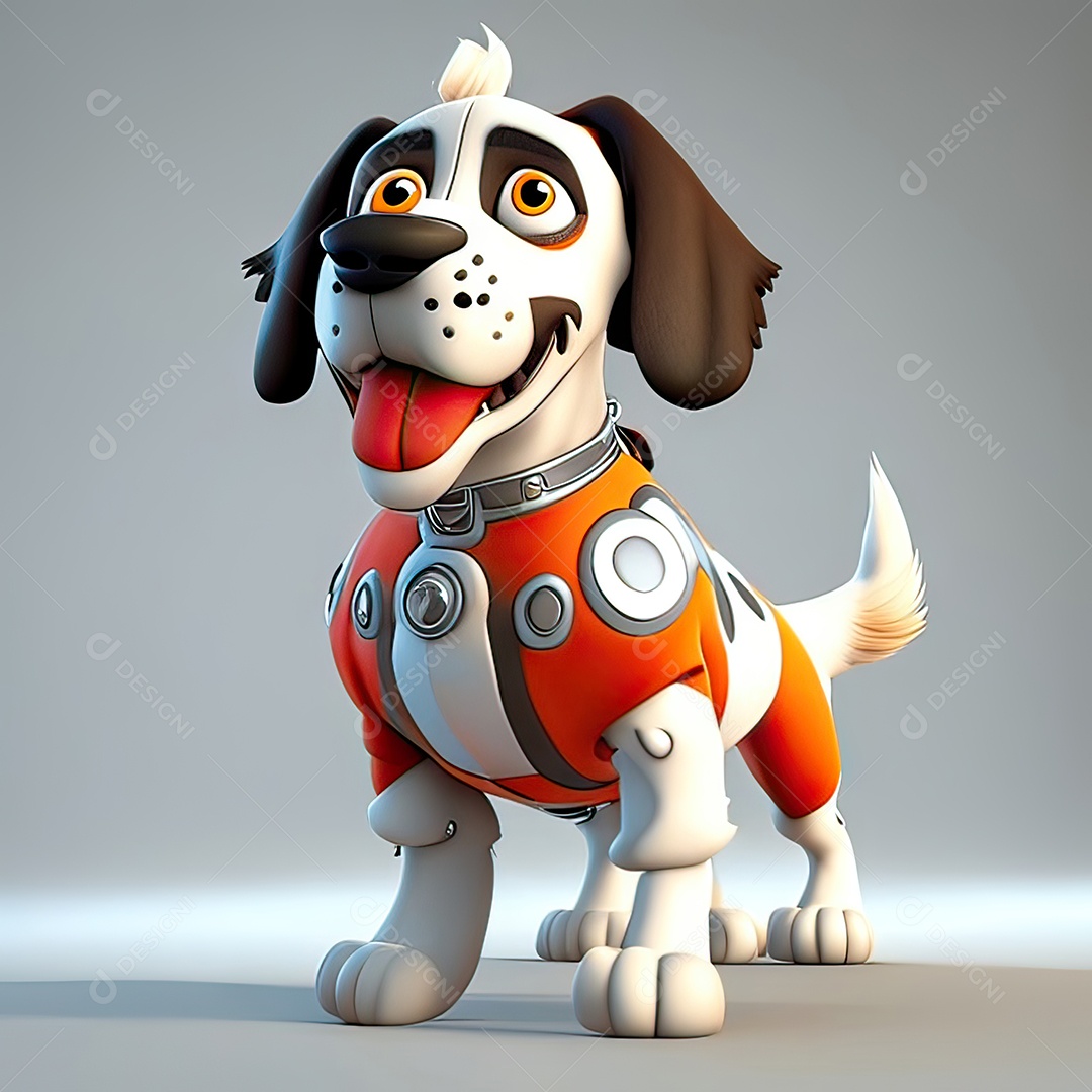 Mascote engraçado cão octano renderização generativa ai escala muito comprimida
