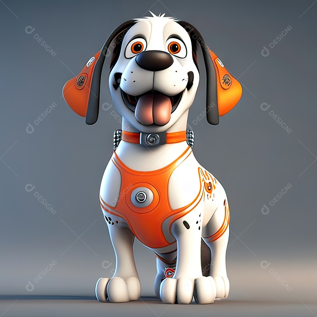 Mascote engraçado cão octano renderização generativa ai escala muito comprimida