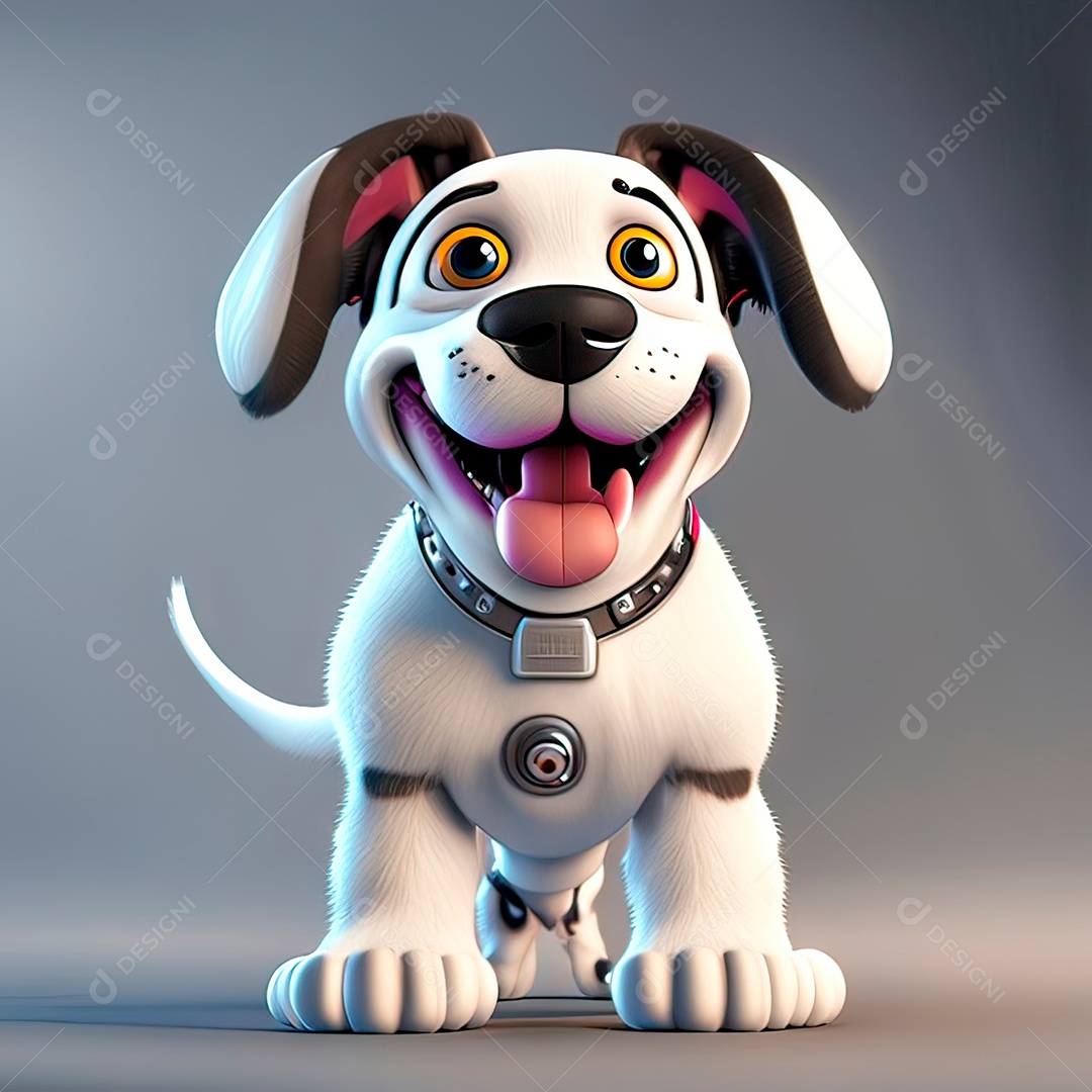 Mascote engraçado cão octano renderização generativa ai escala muito comprimida