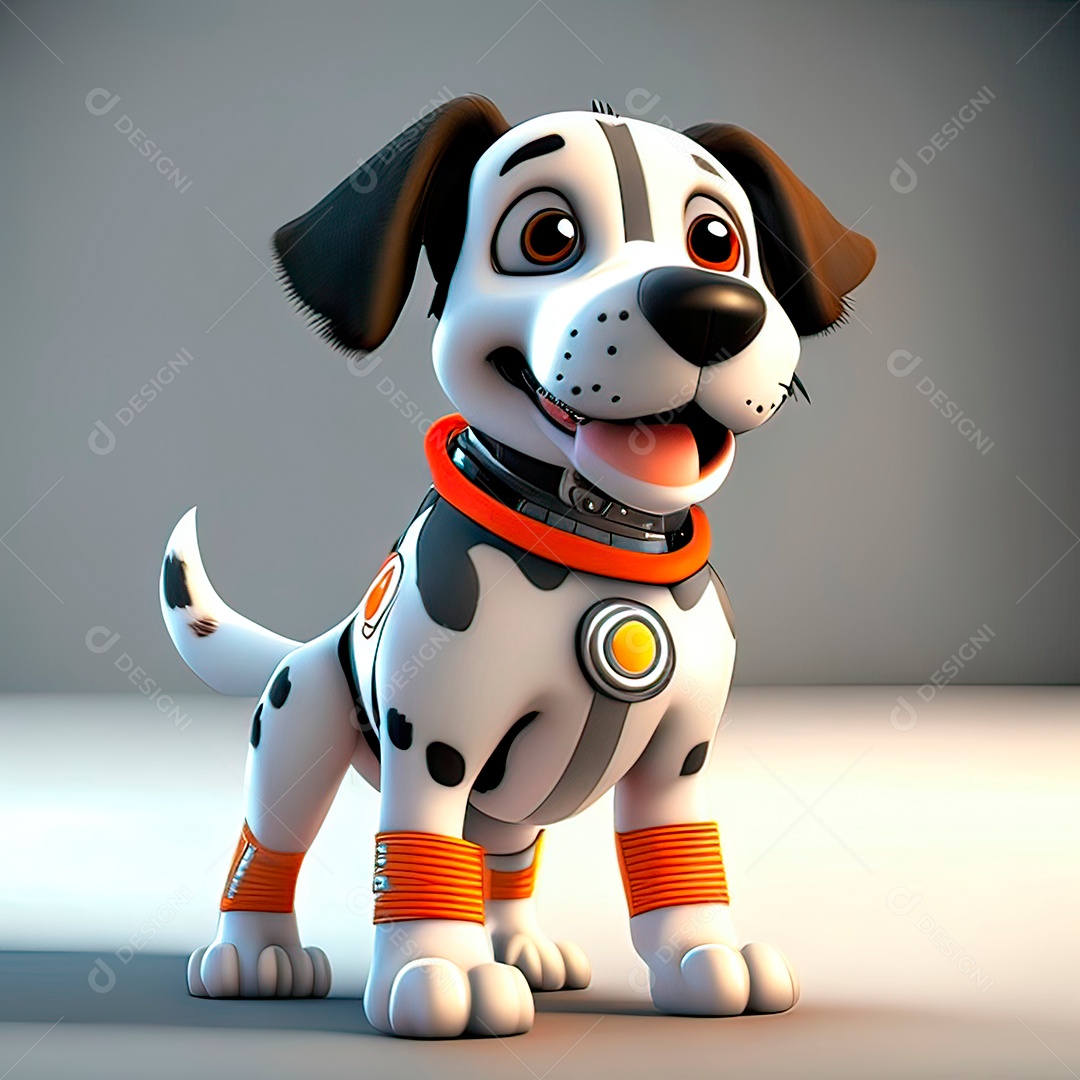 Mascote engraçado cão octano renderização generativa ai escala muito comprimida