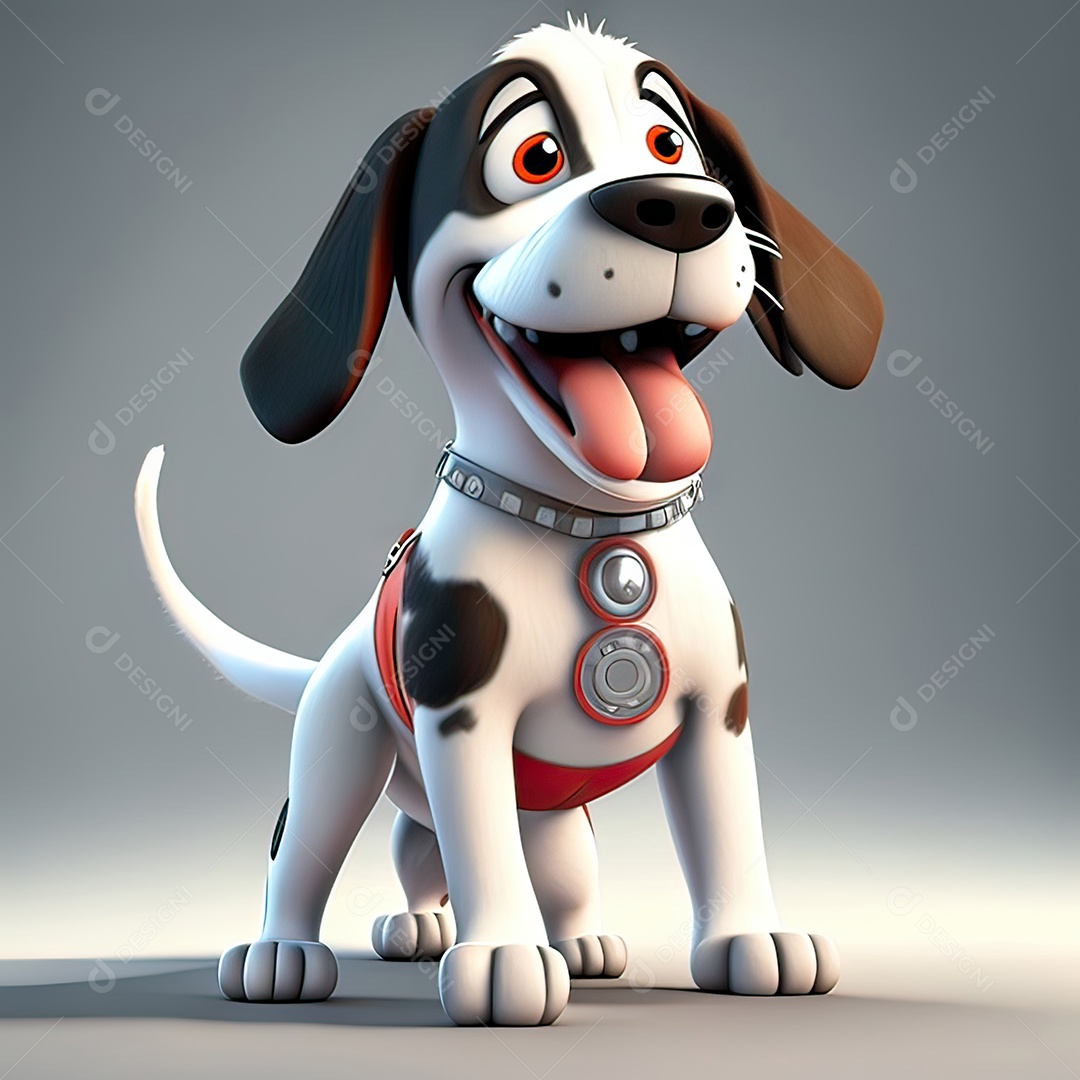 Mascote engraçado cão octano renderização generativa ai escala muito comprimida