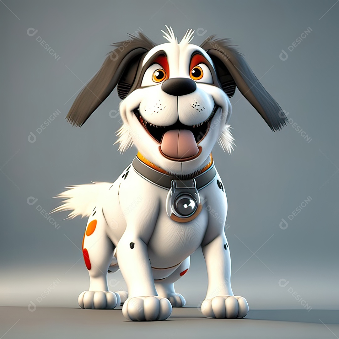 Mascote engraçado cão octano renderização generativa ai escala muito comprimida