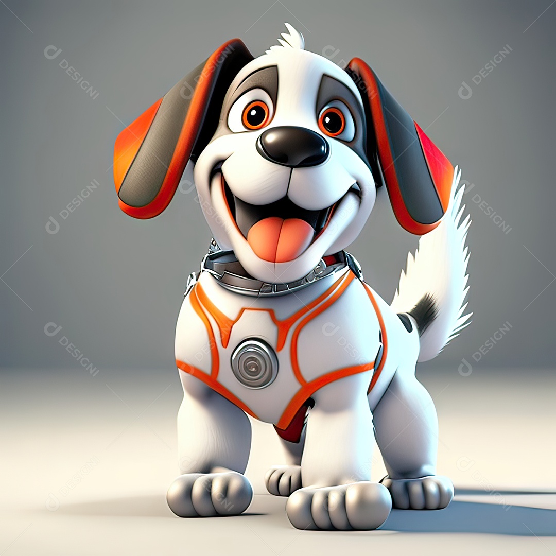 Mascote engraçado cão octano renderização generativa ai escala muito comprimida