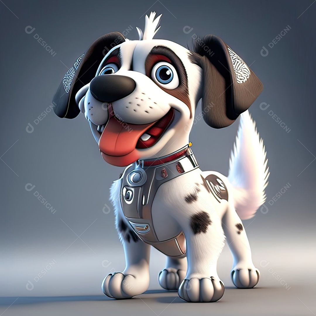 Mascote engraçado cão octano renderização generativa ai escala muito comprimida