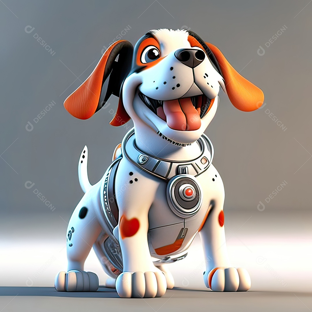 Mascote engraçado cão octano renderização generativa ai escala muito comprimida
