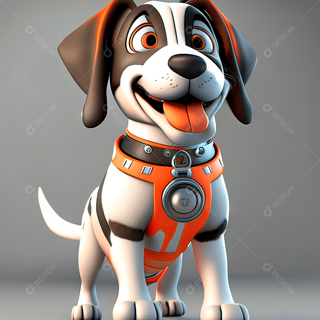 Mascote engraçado cão octano renderização generativa ai escala muito comprimida