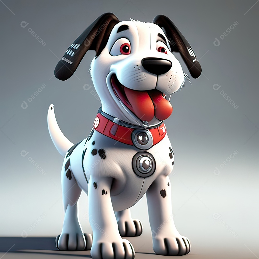 Mascote engraçado cão octano renderização generativa ai escala muito comprimida