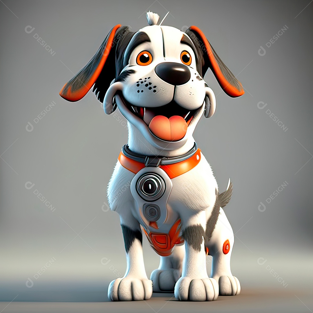Mascote engraçado cão octano renderização generativa ai escala muito comprimida