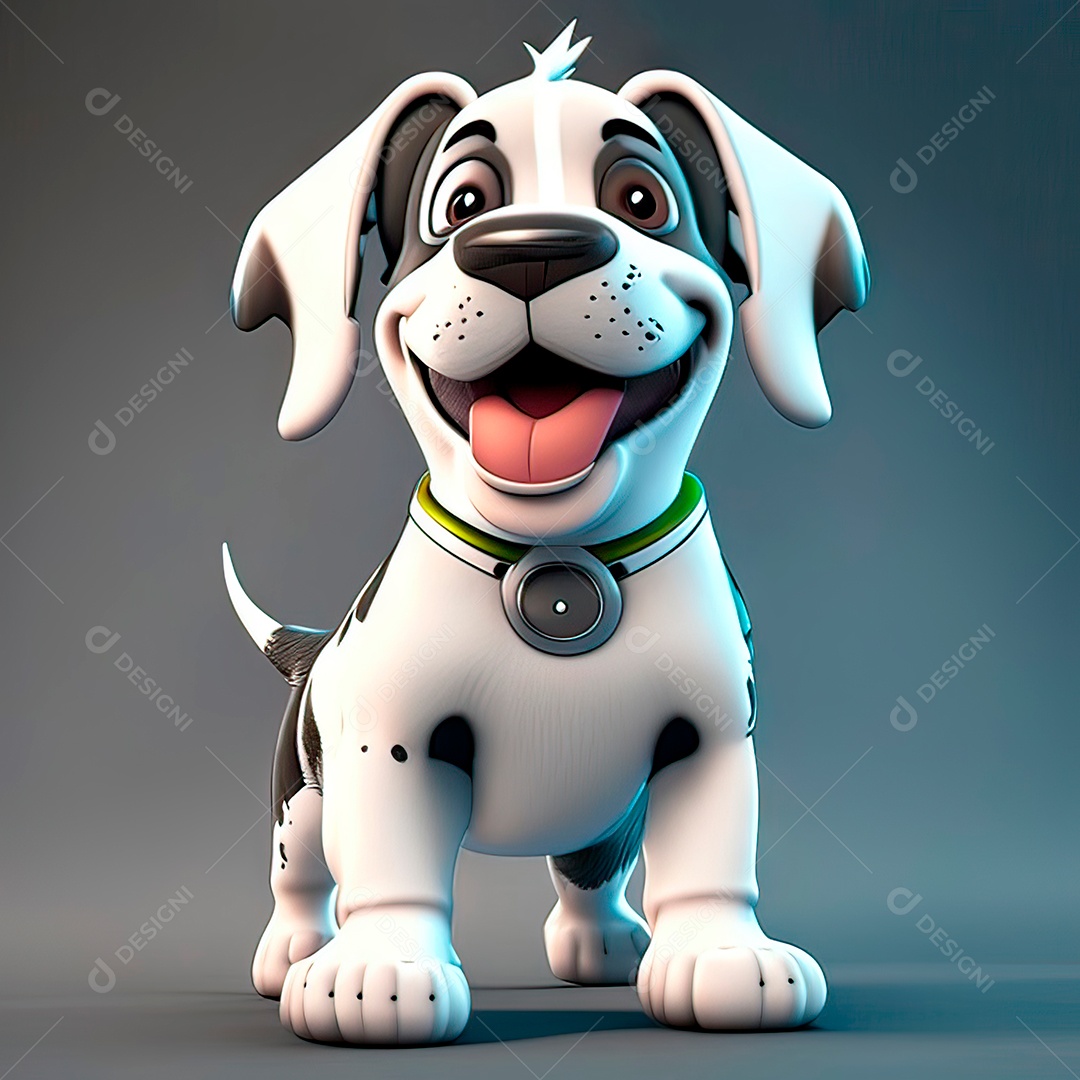 Mascote engraçado cão octano renderização