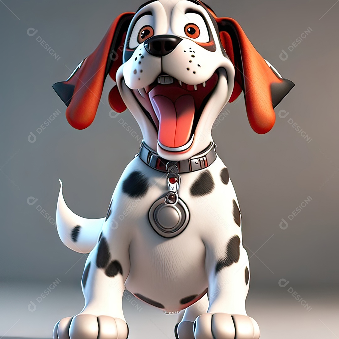 Mascote engraçado cão octano renderização