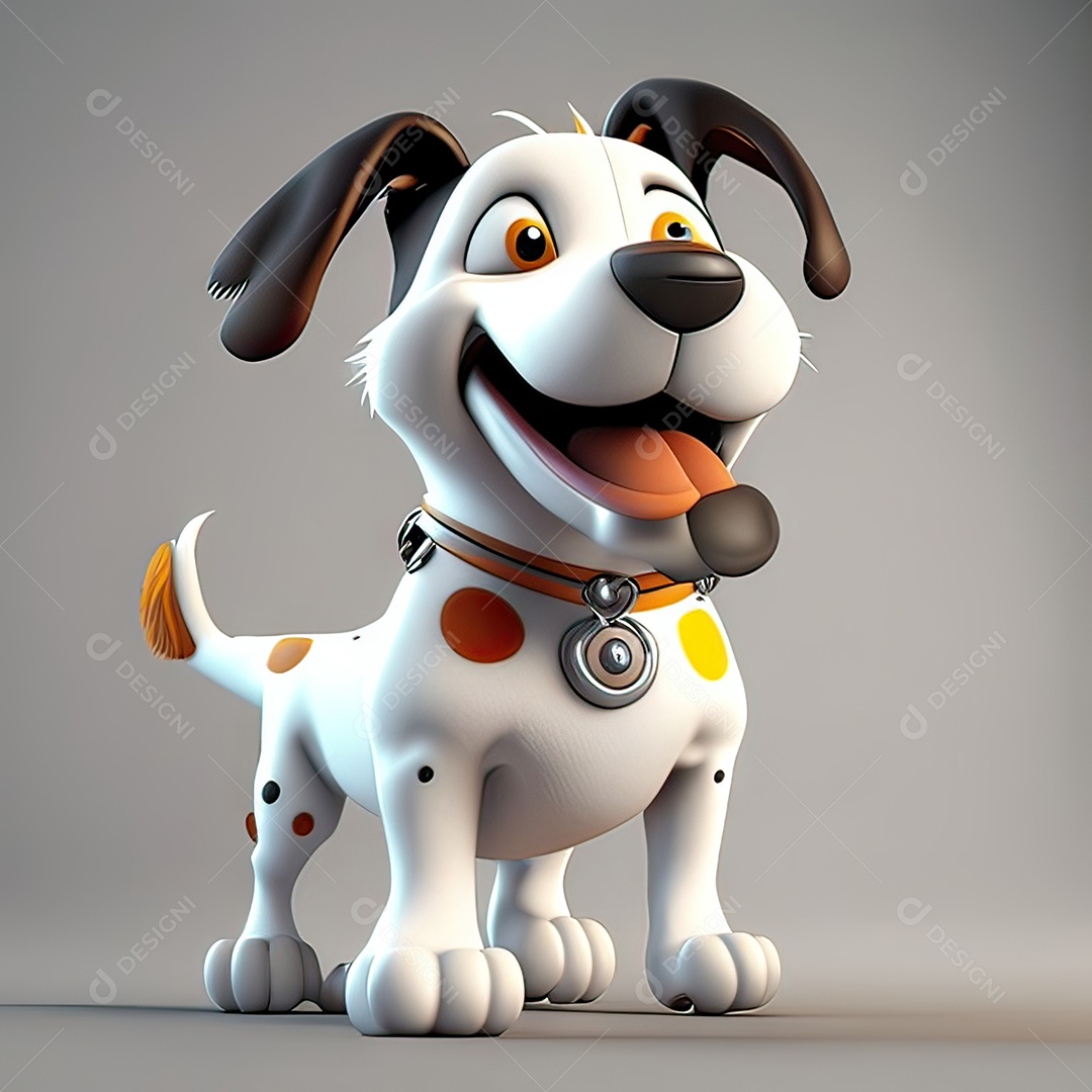 Mascote engraçado cão octano renderização