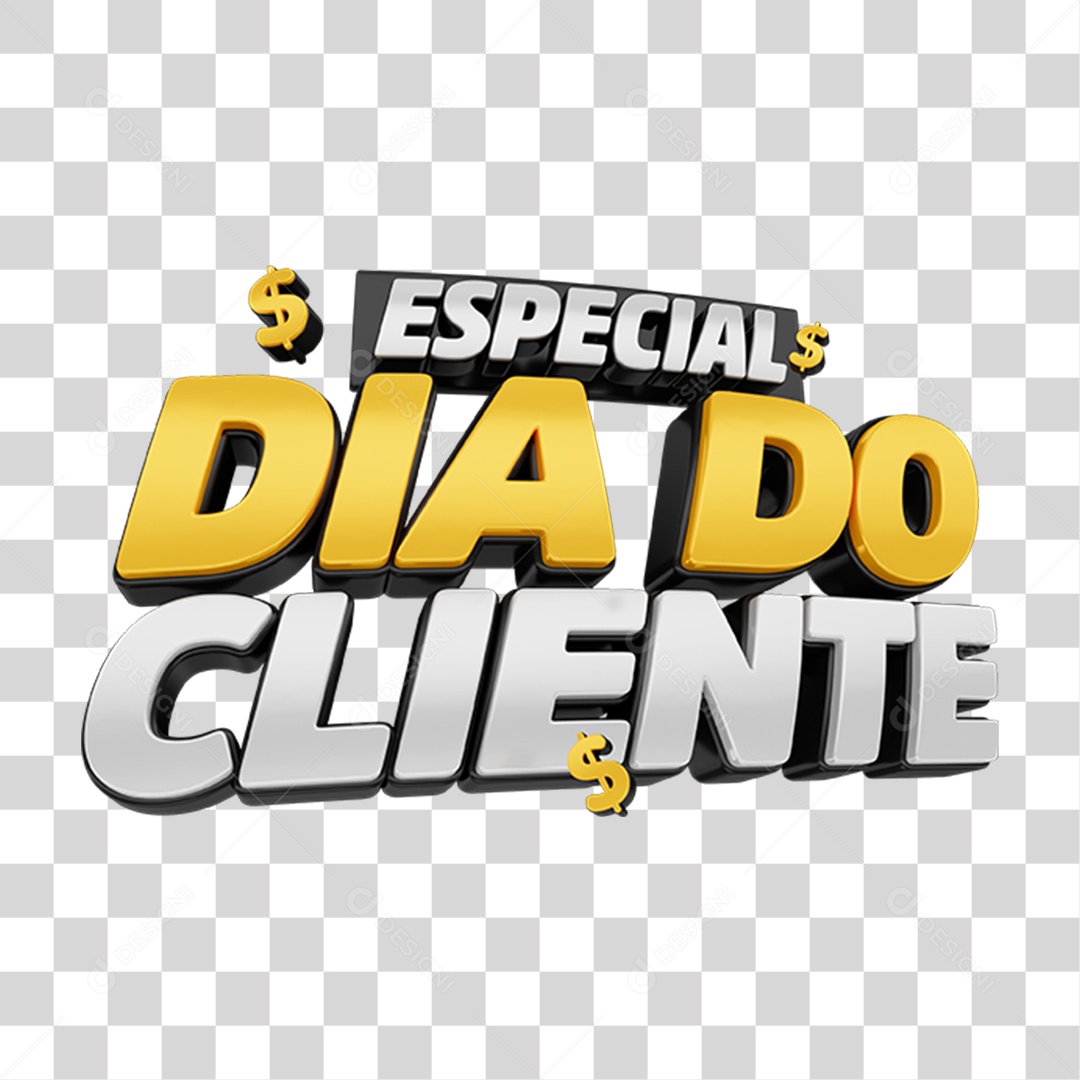 Selo 3D Especial Dia do Cliente para Composição PNG Transparente