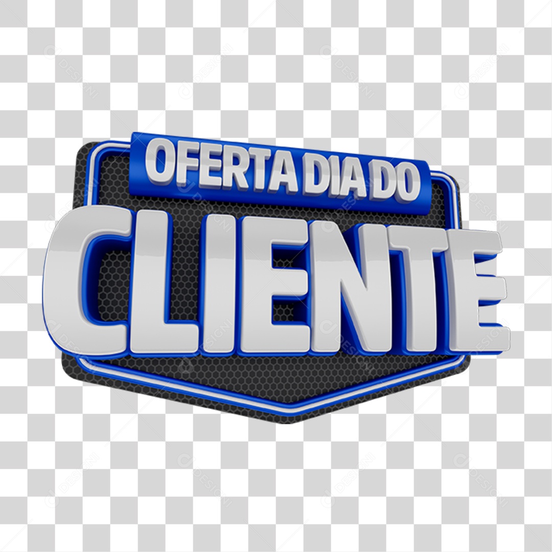 Selo 3D Oferta Dia do Cliente para Composição PNG Transparente