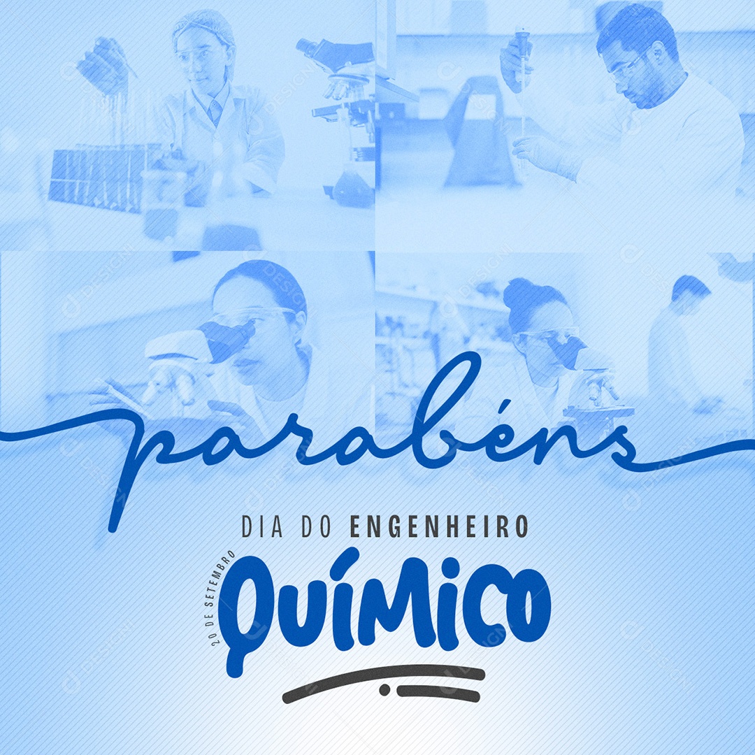 Social Media Parabéns Dia Do Engenheiro Químico PSD Editável