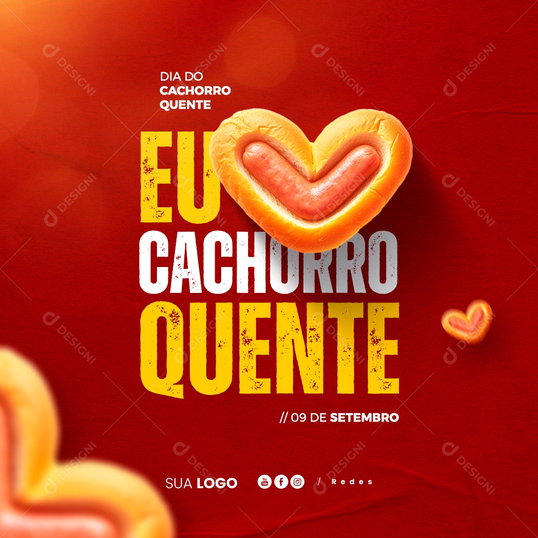 Dia Do Cachorro Quente 09 de Setembro Social Media PSD Editável