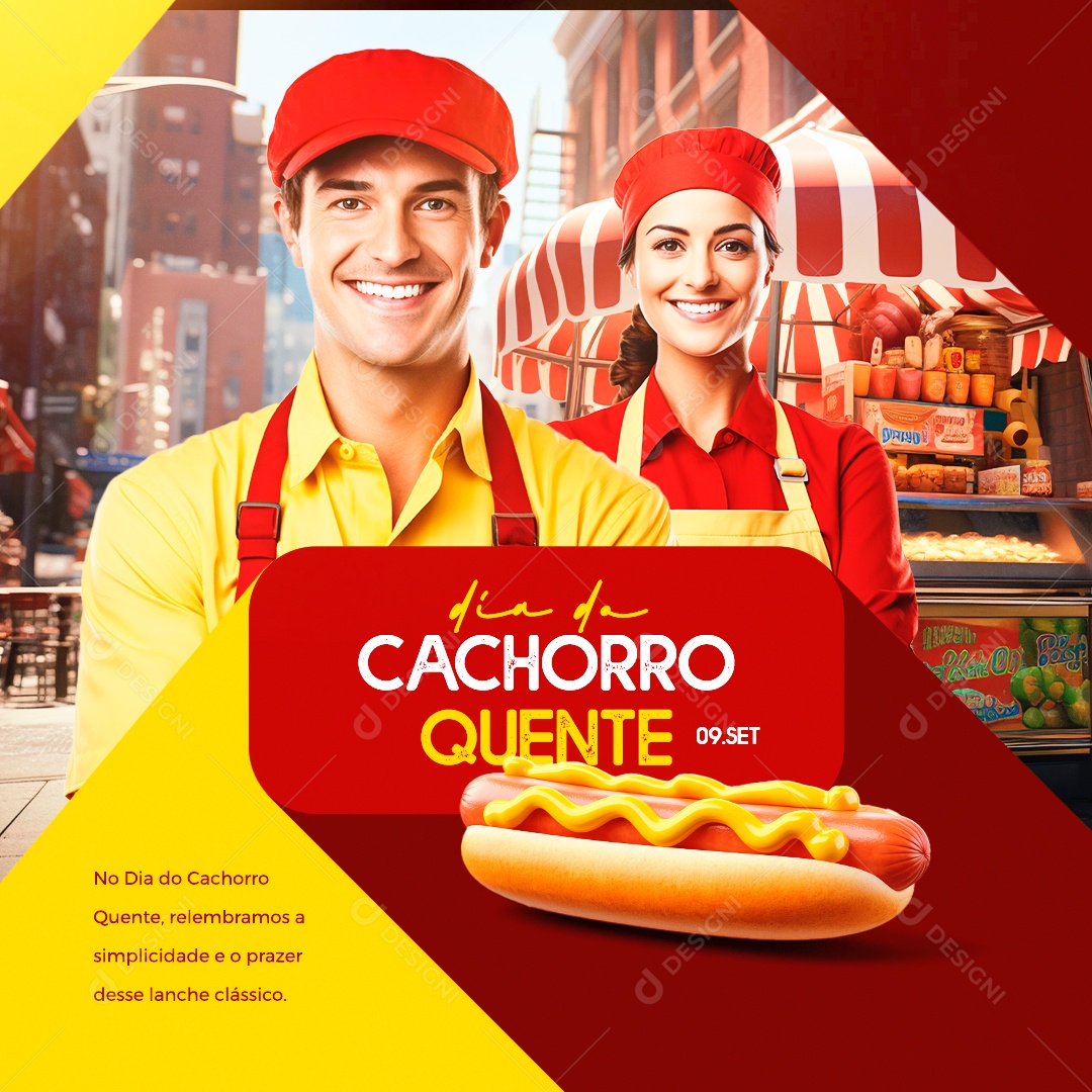 Social Media Dia Do Cachorro Quente 09 de Setembro PSD Editável