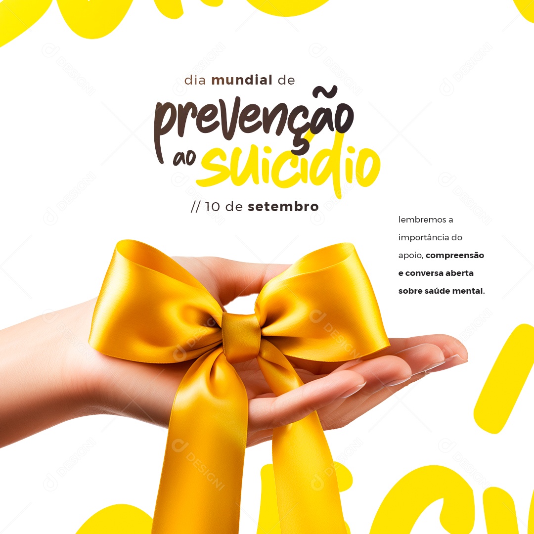 Dia de Prevenção ao Suicídio Lembremos a Importância do Apoio Social Media PSD Editável