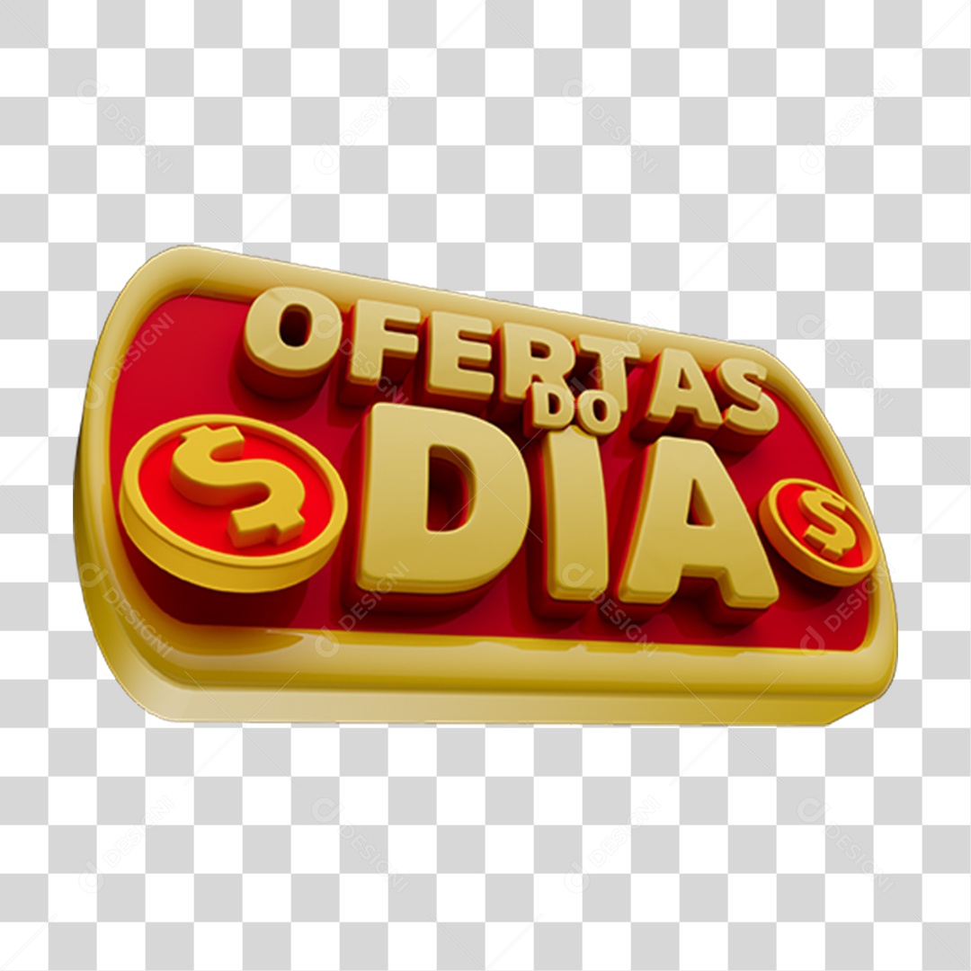 Selo 3D Ofertas do Dia Para Composição PNG Transparente