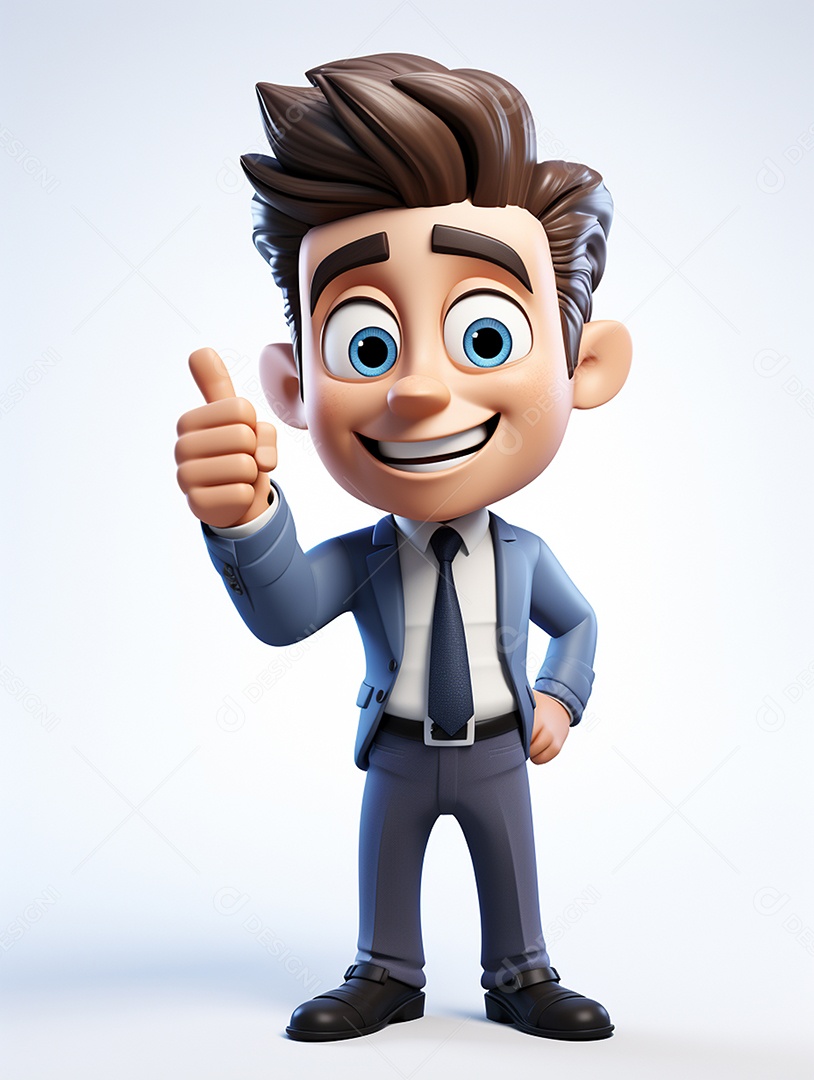 Desenho de homem jovem de negócio