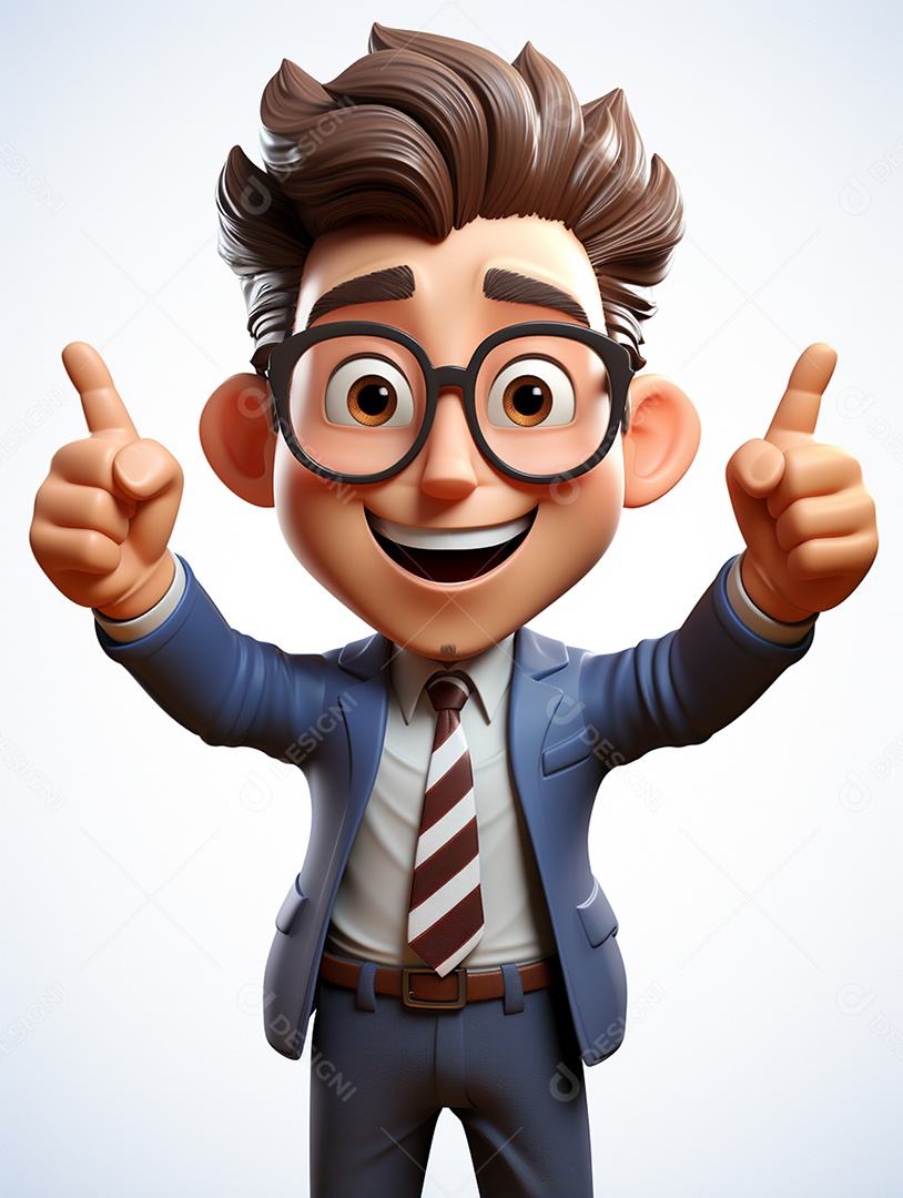 Desenho de homem jovem de negócio