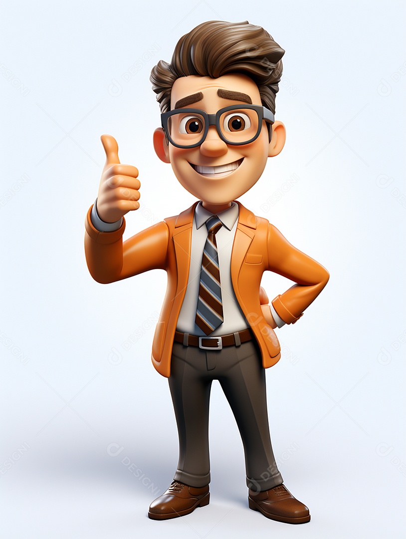 Desenho de homem jovem de negócio