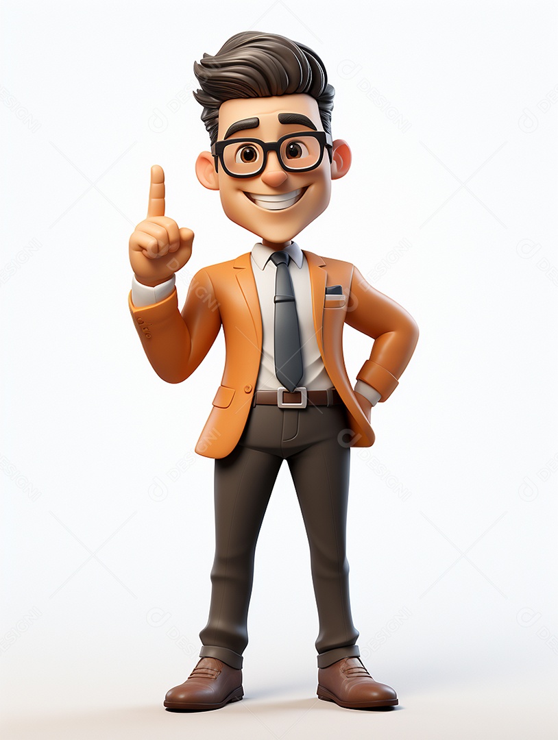 Desenho de homem jovem de negócio