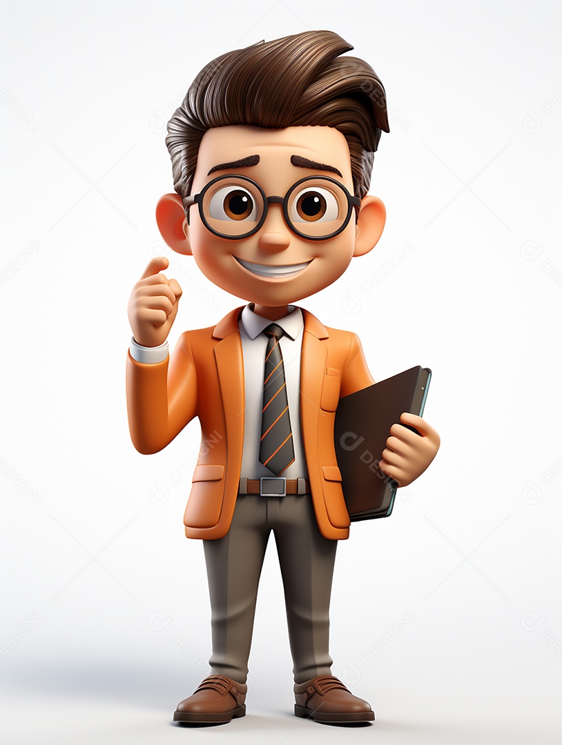 Desenho de homem jovem de negócio