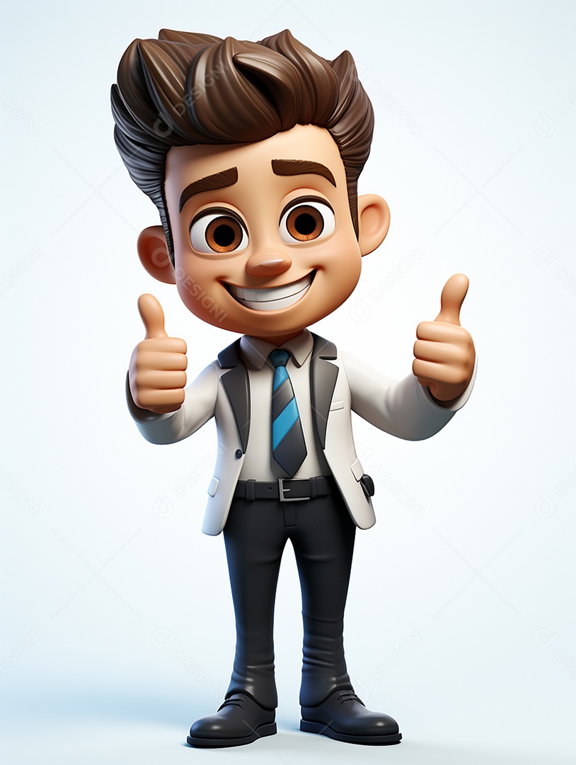 Desenho de homem jovem de negócio