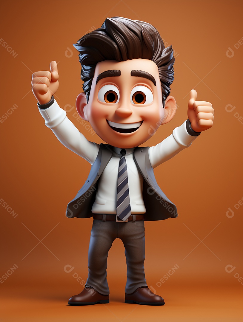 Desenho de homem jovem de negócio