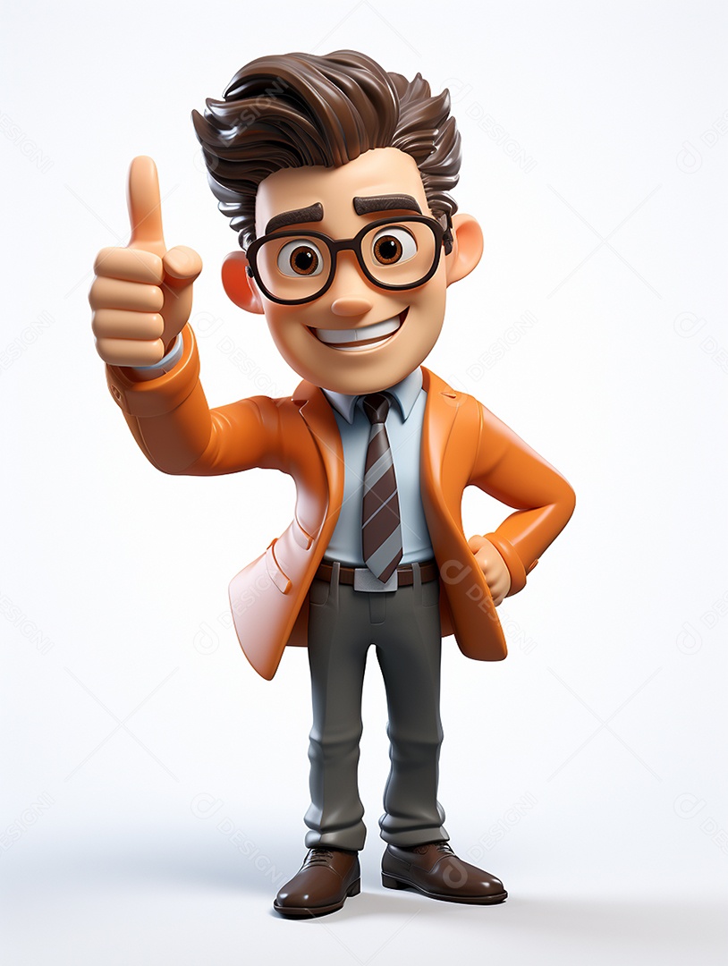 Desenho de homem jovem de negócio